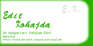 edit kohajda business card